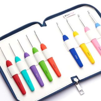 KnitPro Single Ended Waves Crochet Hook Set - Blue Fabric Case