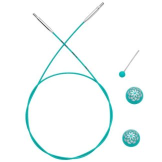KnitPro Teal Interchangeable Swivel Cable - 76cm to Make 100cm